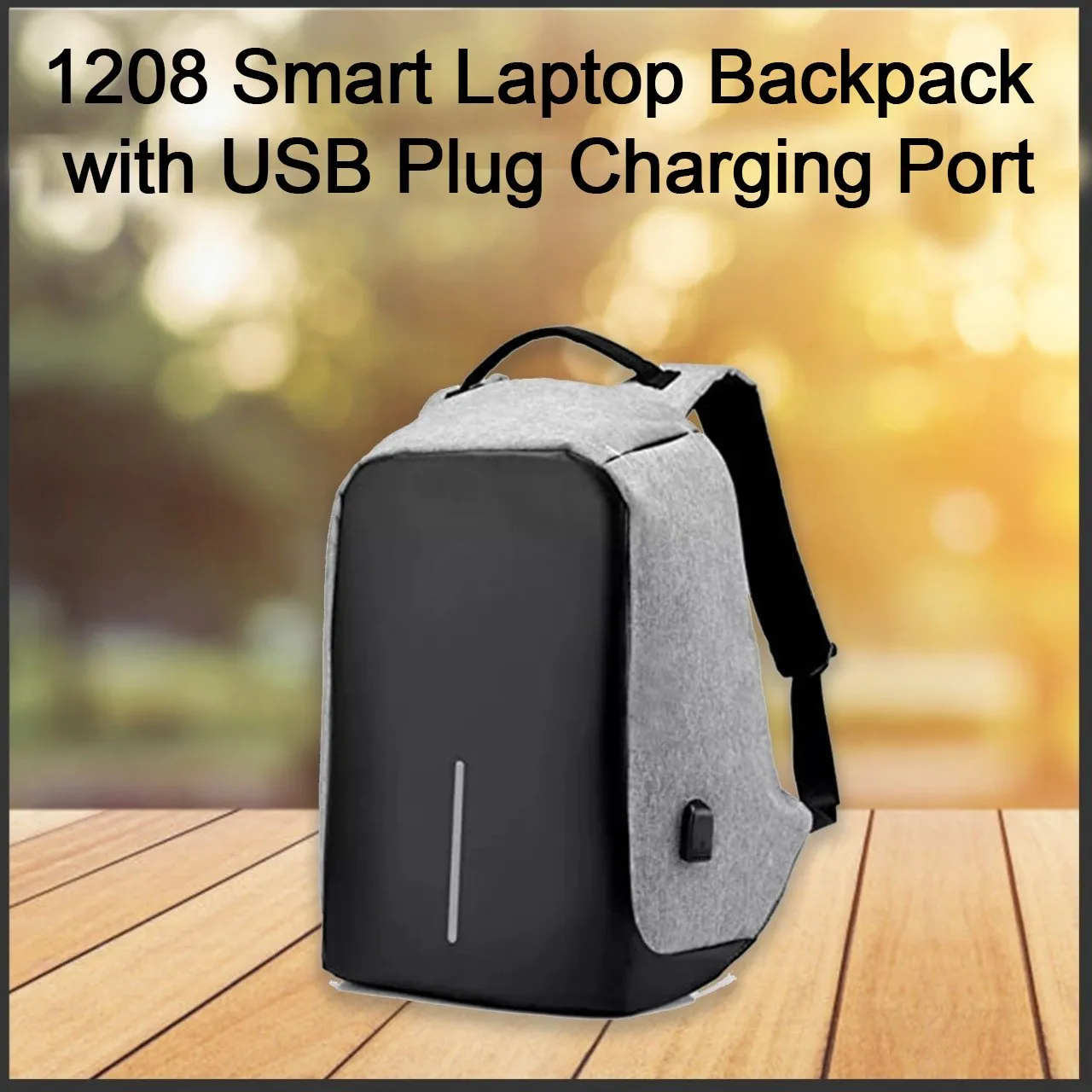 1208 Smart Laptop Backpack with USB Plug Charging Port (Multicolour)