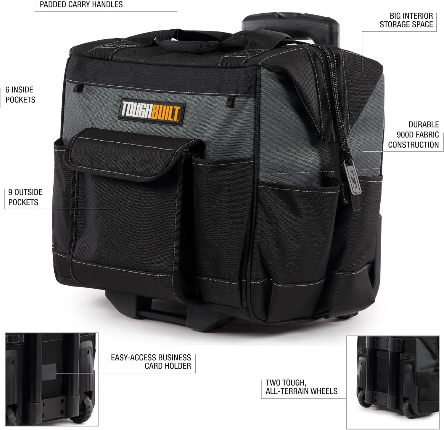 14-inch Rolling Bag, Tool Bag Organizer