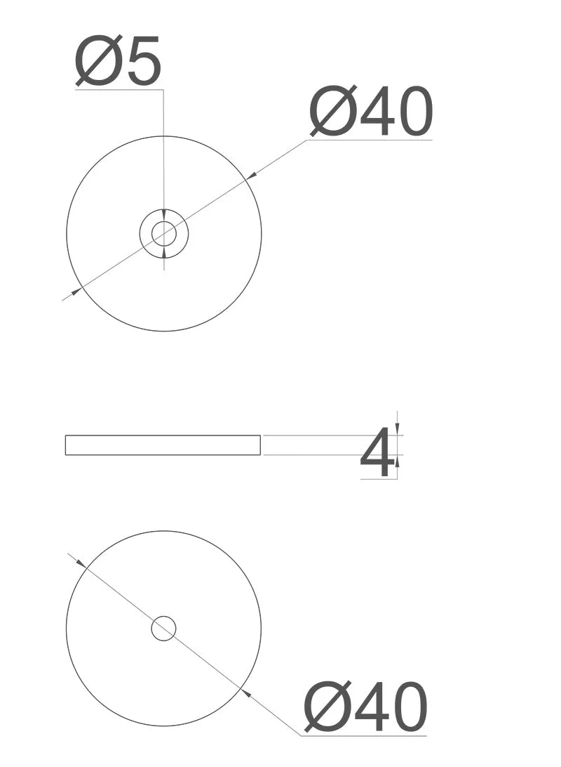 40mm Round Disc Solid Brass Floor Protectors