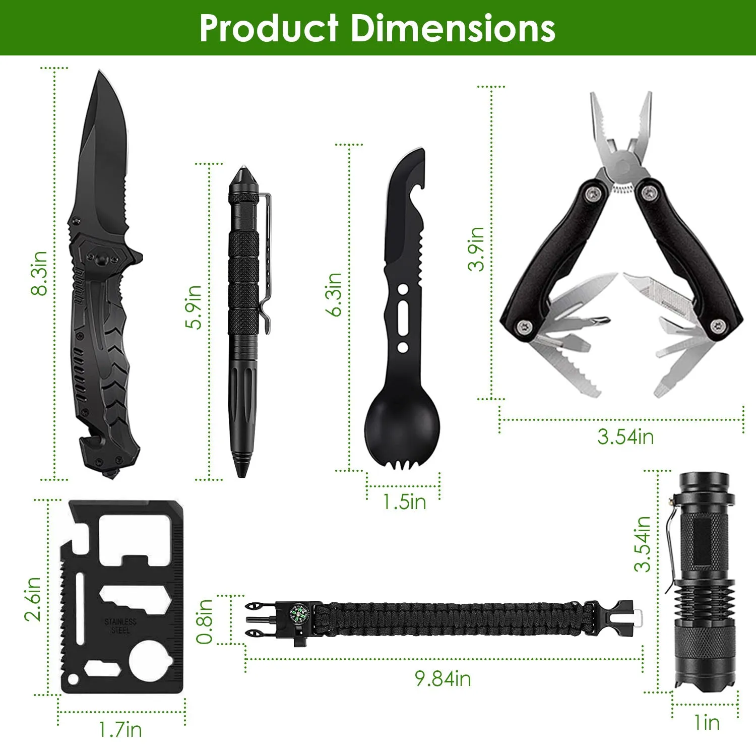 47-Pieces: Emergency Survival Kit EDC Gear Equipment Tool with Pouch