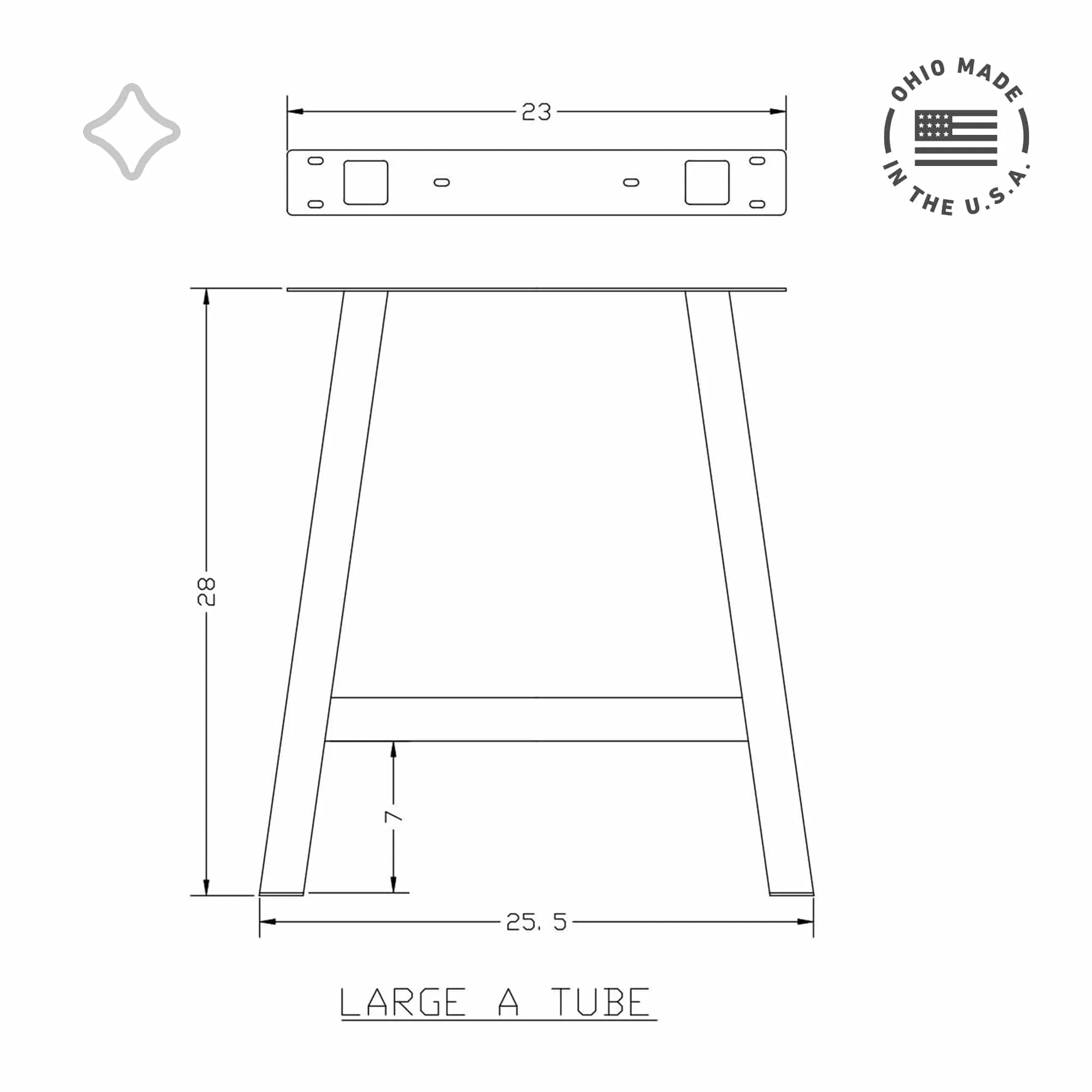 A Tube Table Leg - Quick Ship