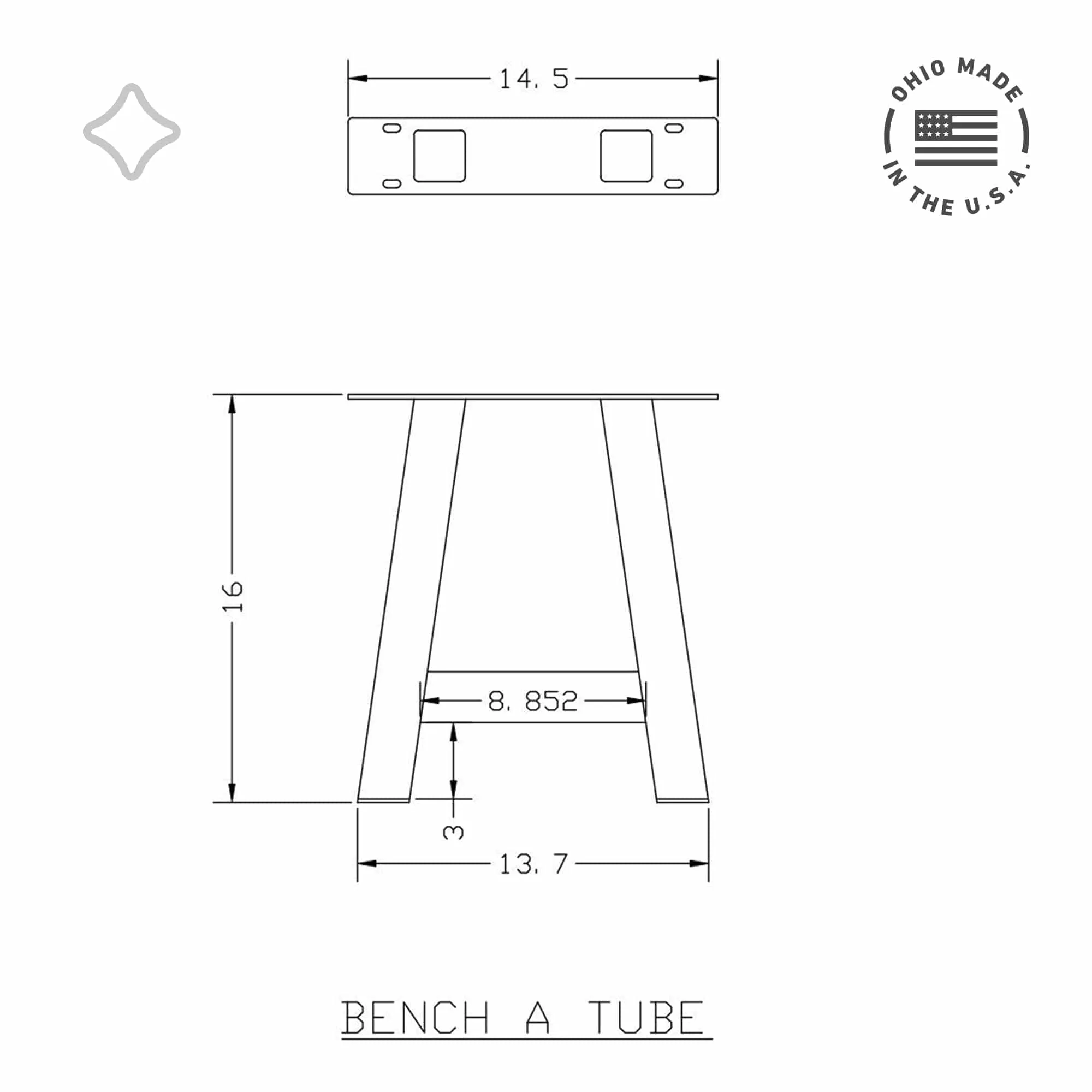 A Tube Table Leg - Quick Ship