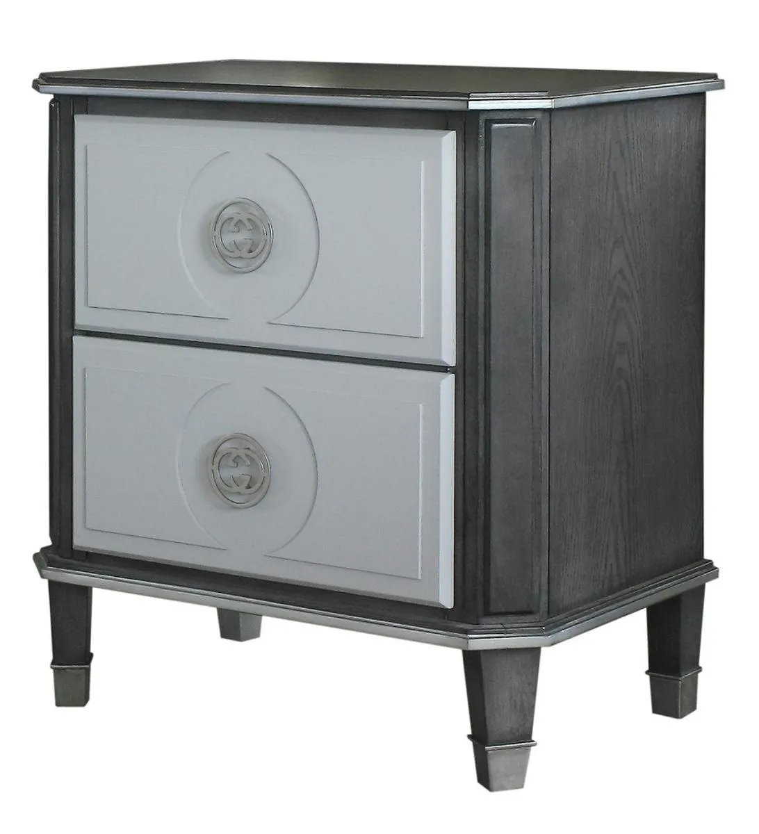 Acme Furniture House Beatrice 2 Drawer Nightstand in Light Gray 28813