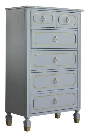 Acme Furniture House Marchese 6-Drawer Chest in Pearl Gray 28866