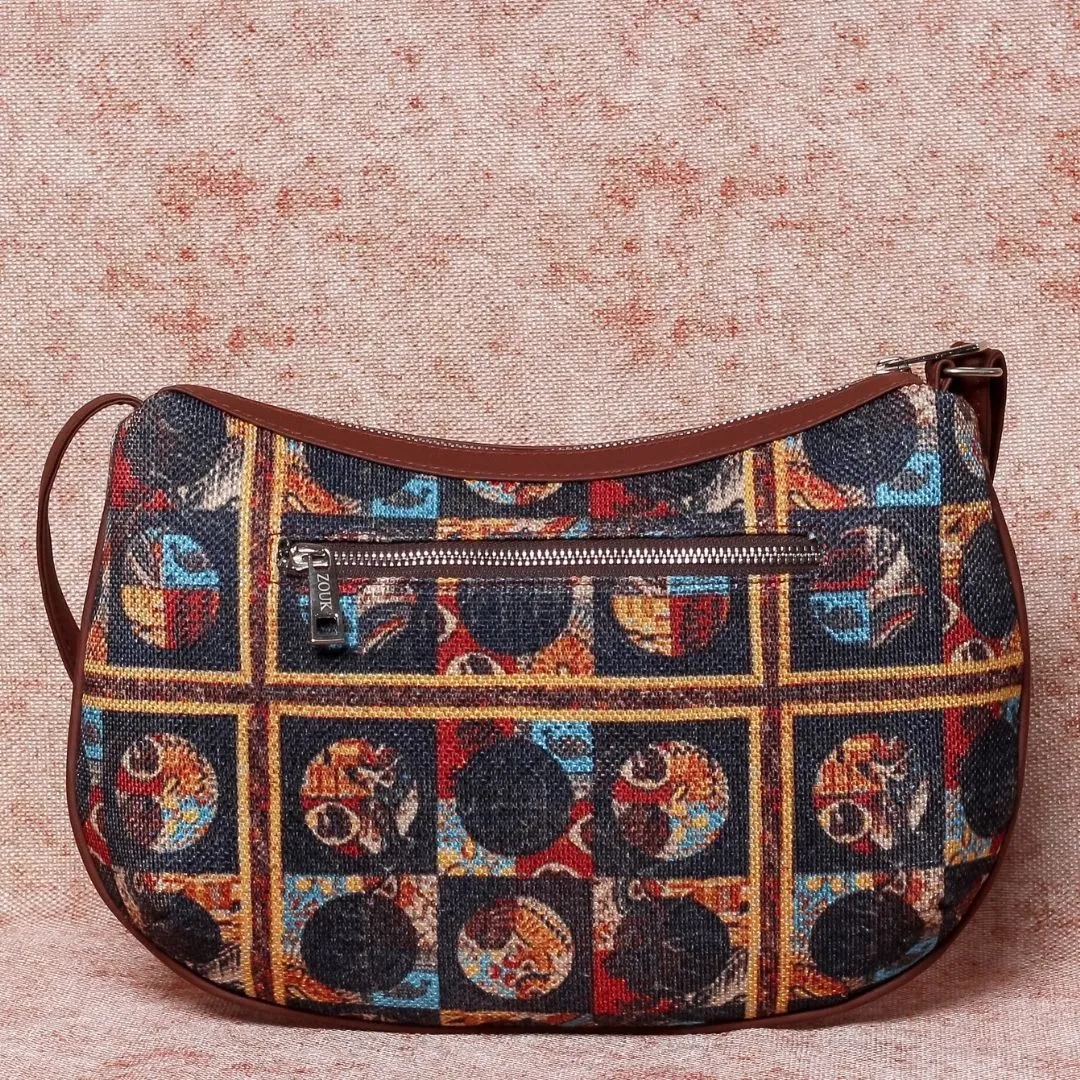 African Art Structured Shoulder Bag