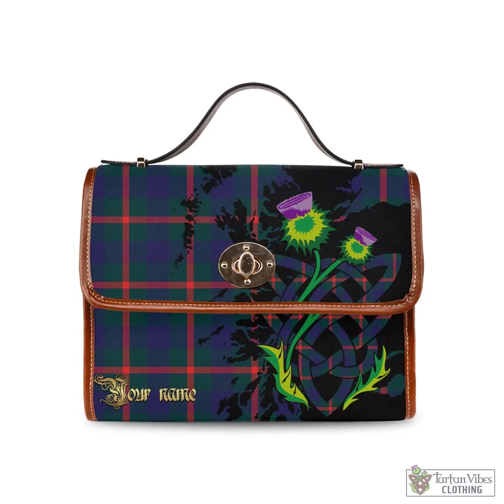 Agnew Tartan Waterproof Canvas Bag with Scotland Map and Thistle Celtic Accents