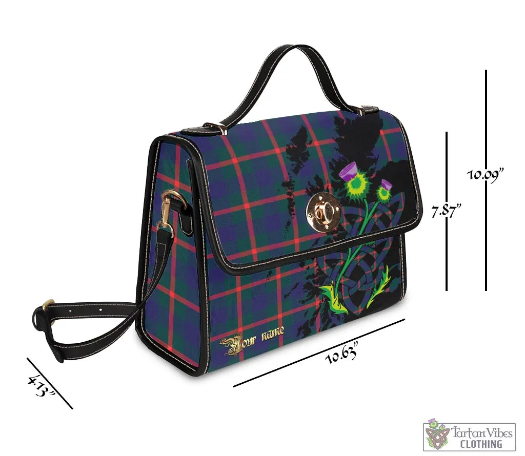 Agnew Tartan Waterproof Canvas Bag with Scotland Map and Thistle Celtic Accents