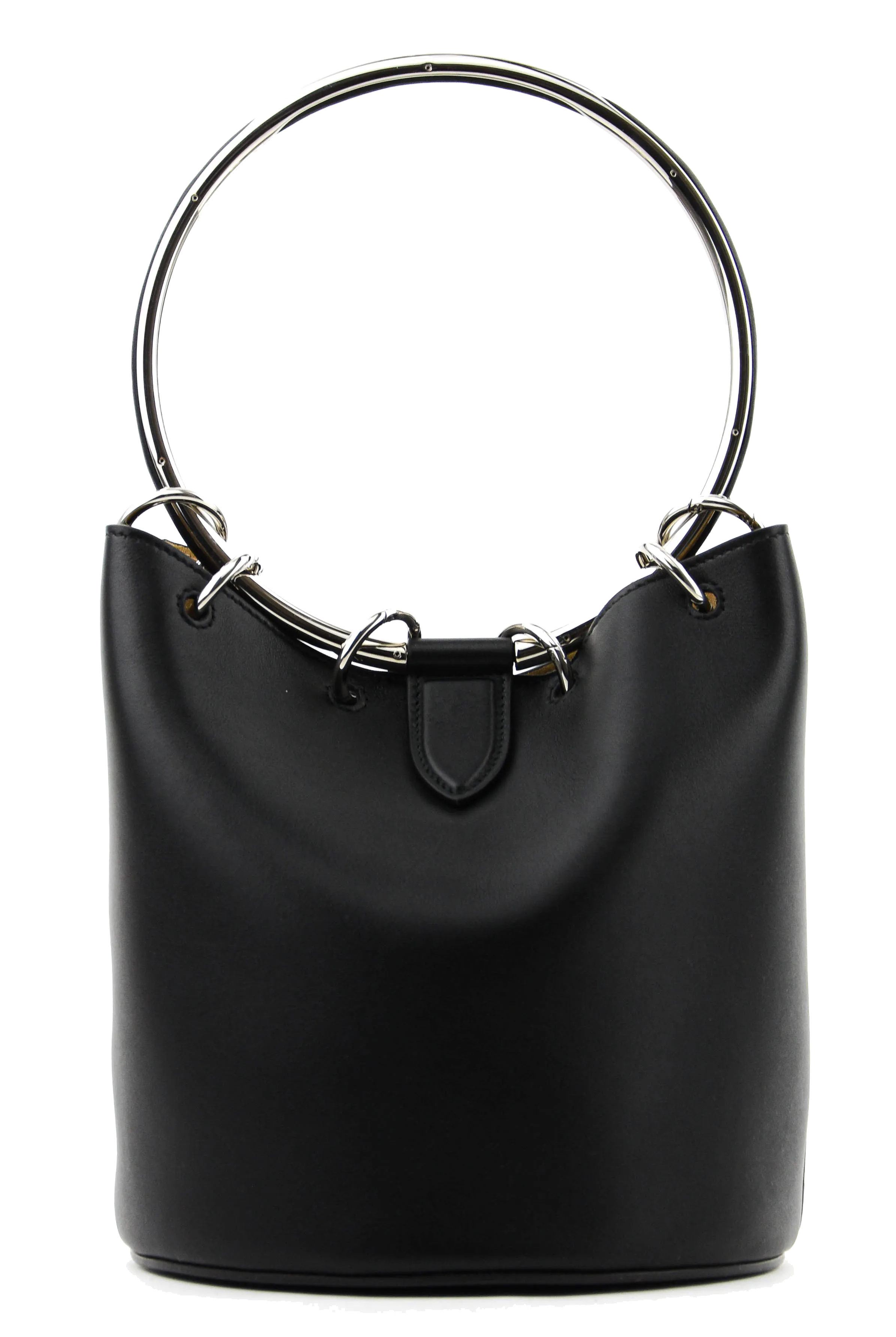 ALAIA RING BUCKET BAG MEDIUM BLACK