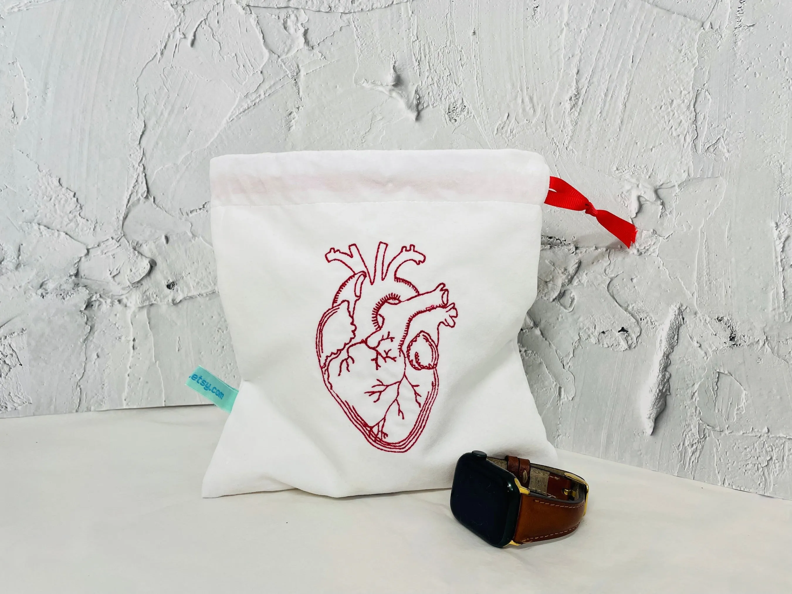 Anatomical Heart Velvet Gift Bag