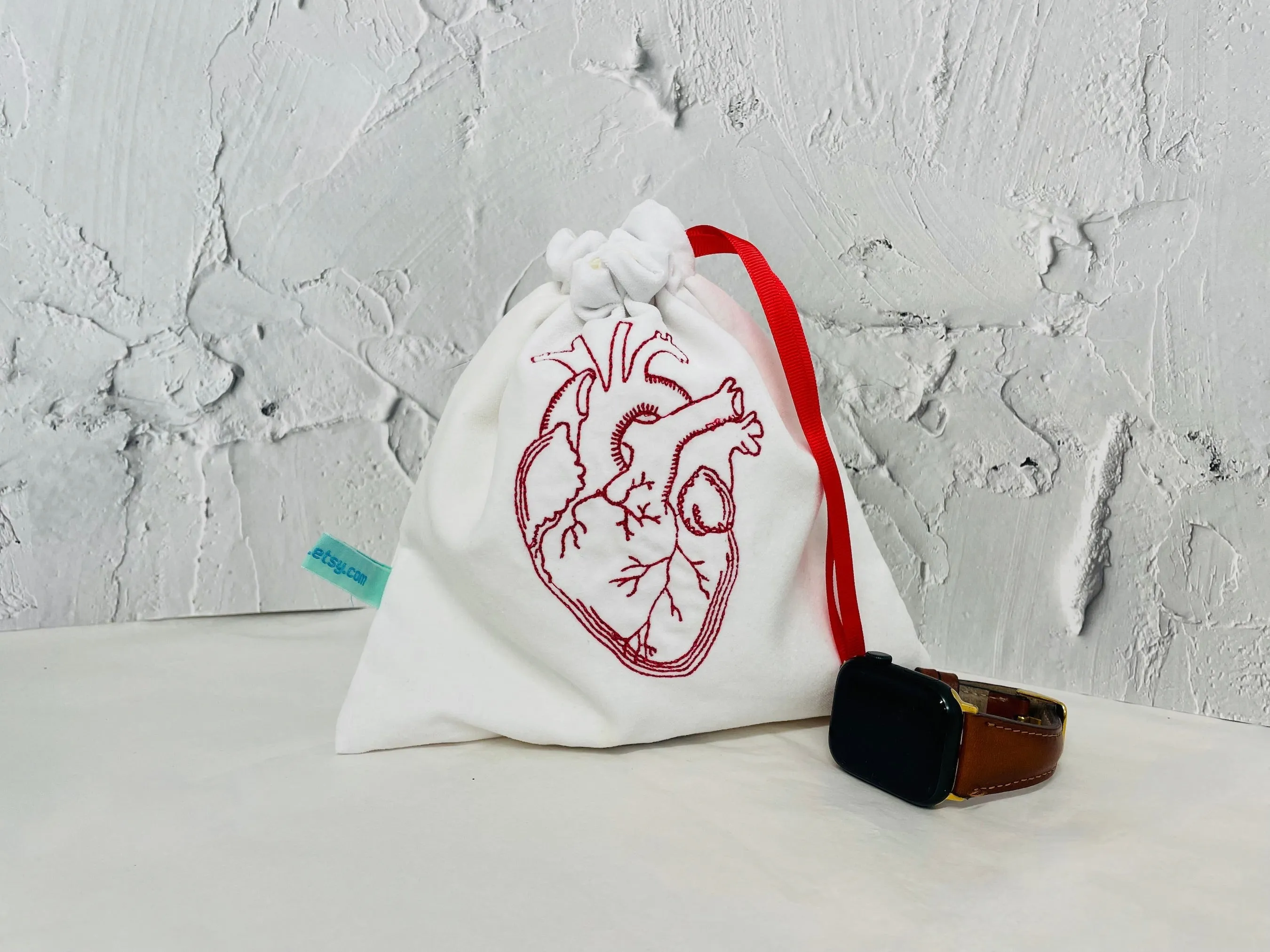 Anatomical Heart Velvet Gift Bag