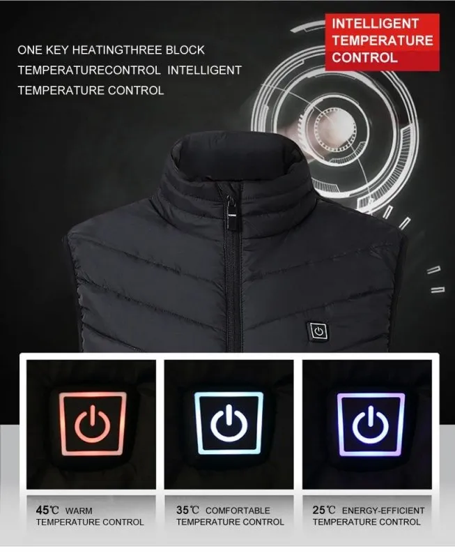 Angel Decoration Unisex Winter Ultralight Warmer Heater Vest Electric Heating Plate Sleeveless Down Jacket Father's Day Gift