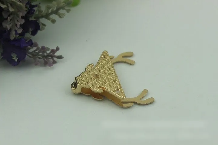 Antler Purse Label 1/10pcs Bag Hardware Charm Gold Gunmetal Handmade Purse Handbag Making Metal Decoration 42mm 1 5/8" Wholesale Supplies