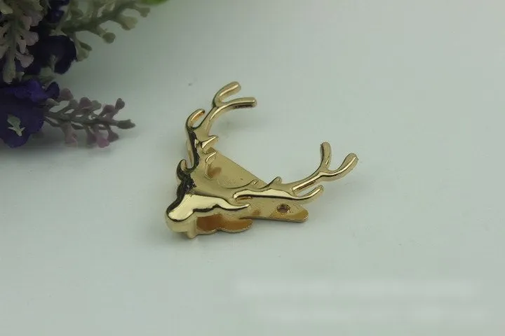 Antler Purse Label 1/10pcs Bag Hardware Charm Gold Gunmetal Handmade Purse Handbag Making Metal Decoration 42mm 1 5/8" Wholesale Supplies