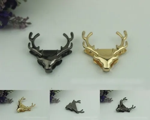 Antler Purse Label 1/10pcs Bag Hardware Charm Gold Gunmetal Handmade Purse Handbag Making Metal Decoration 42mm 1 5/8" Wholesale Supplies