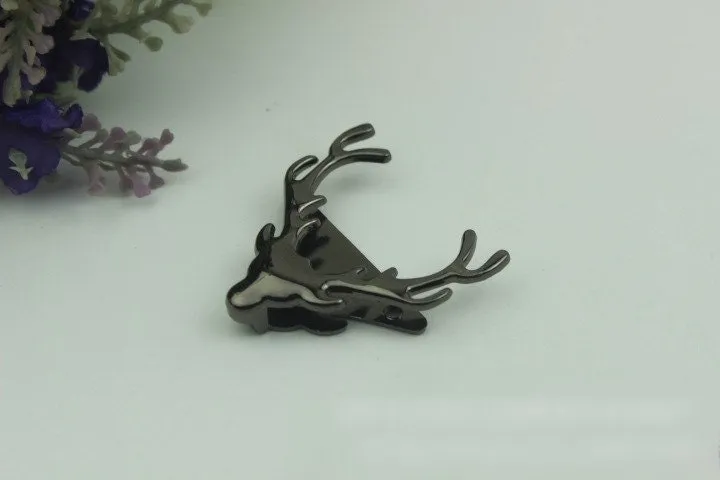 Antler Purse Label 1/10pcs Bag Hardware Charm Gold Gunmetal Handmade Purse Handbag Making Metal Decoration 42mm 1 5/8" Wholesale Supplies