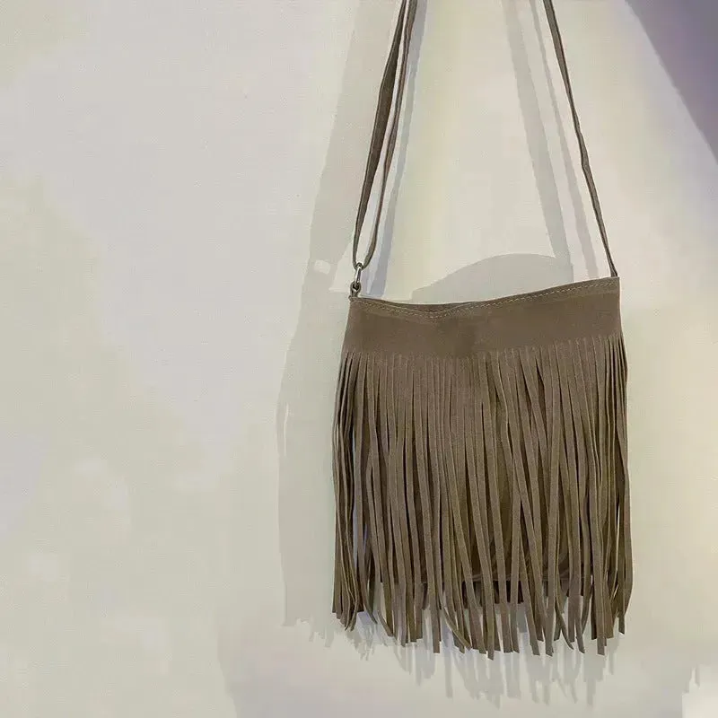 Artistic Tassel fringe Messenger Bag Simple And Popular Shoulder Bag