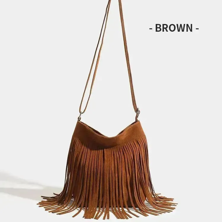 Artistic Tassel fringe Messenger Bag Simple And Popular Shoulder Bag