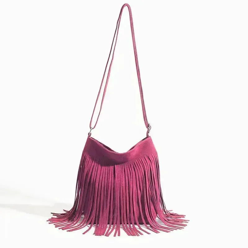 Artistic Tassel fringe Messenger Bag Simple And Popular Shoulder Bag