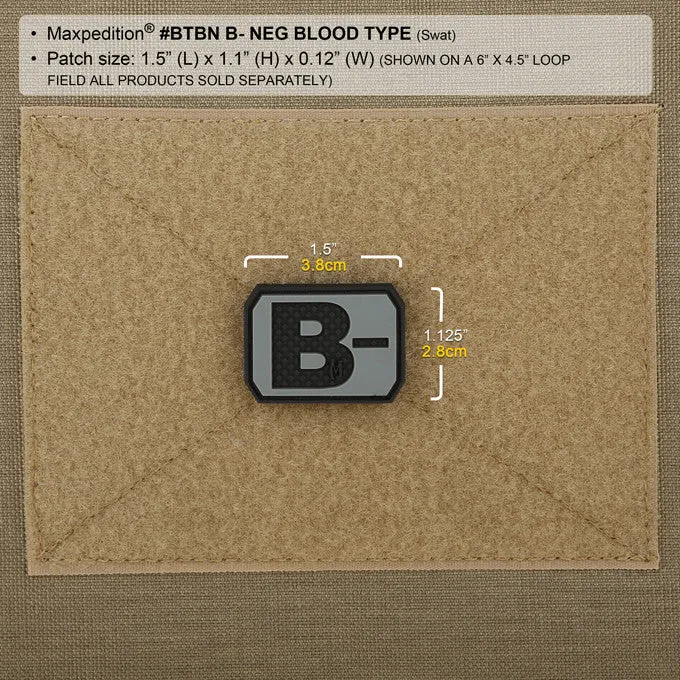 B- Blood Type Morale Patch