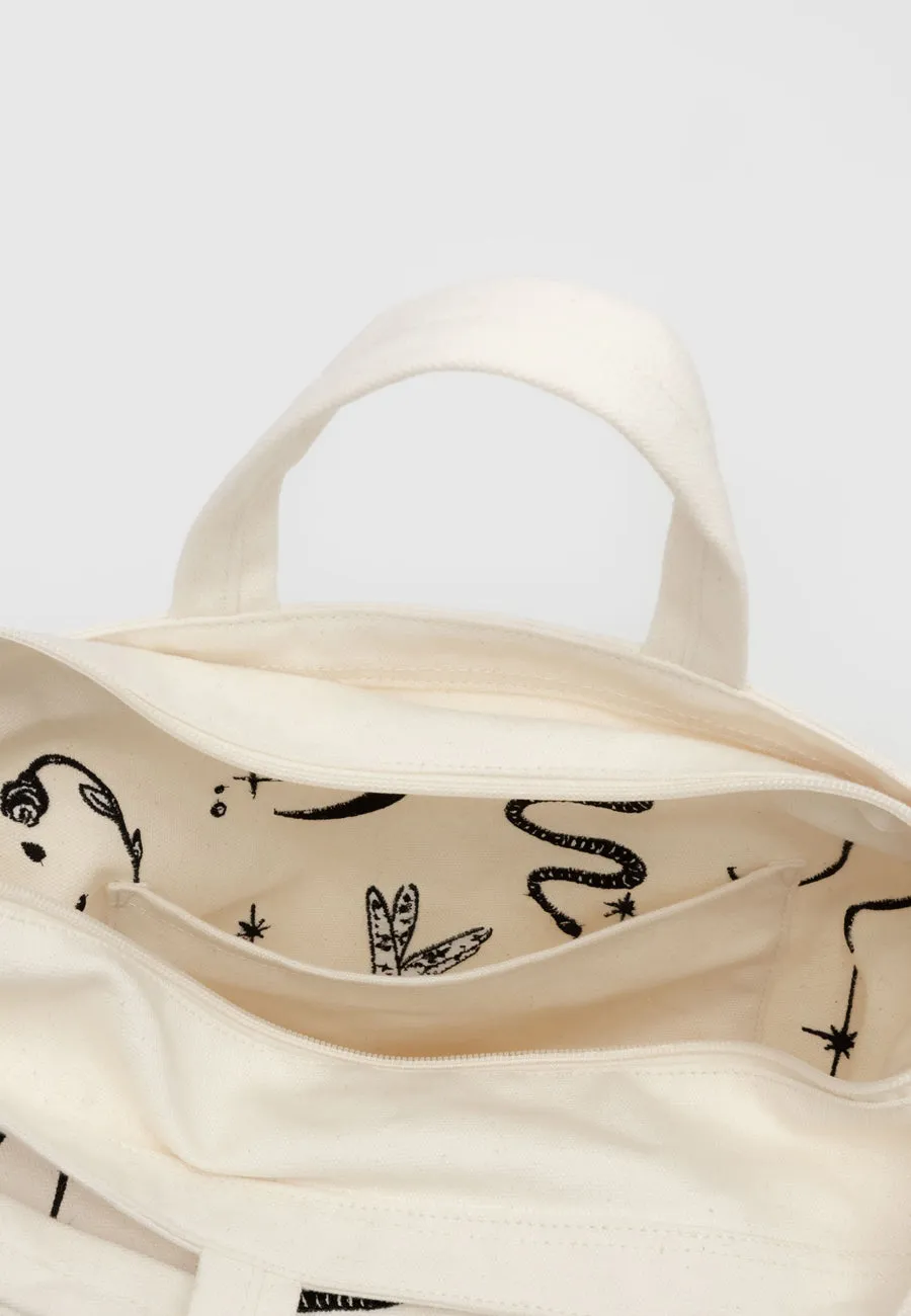 Baggu Horizontal Zip Duck Bag Embroidered Ballet Icons