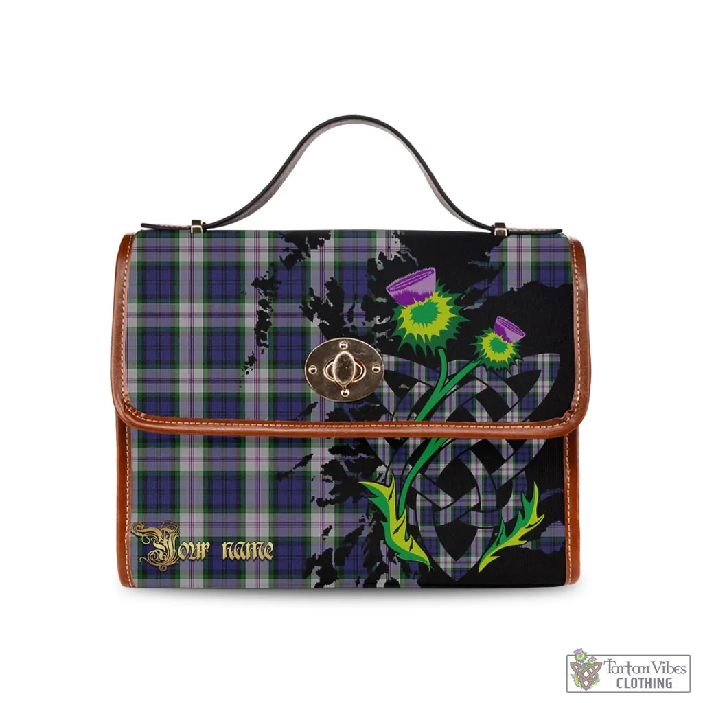 Baird Dress Tartan Waterproof Canvas Bag with Scotland Map and Thistle Celtic Accents