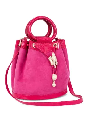 Barry Kieselstein-Cord Leather Frog Bucket Bag Pink