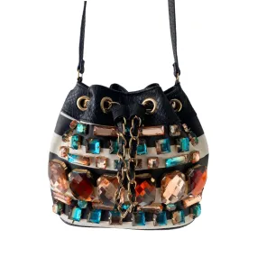 Bejewelled Bucket Bag Black Multicolour