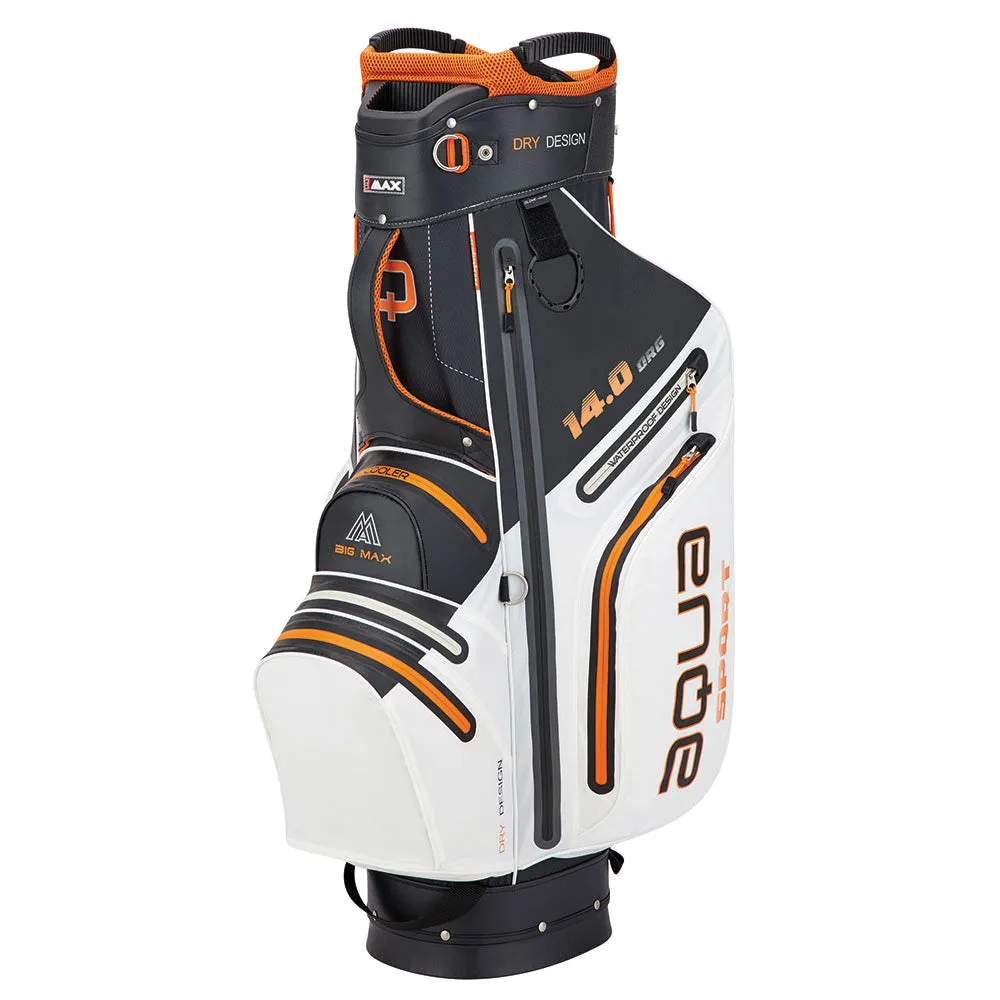 BIG MAX Aqua Sport 3 Waterproof Cart Bag - White/Black/Orange