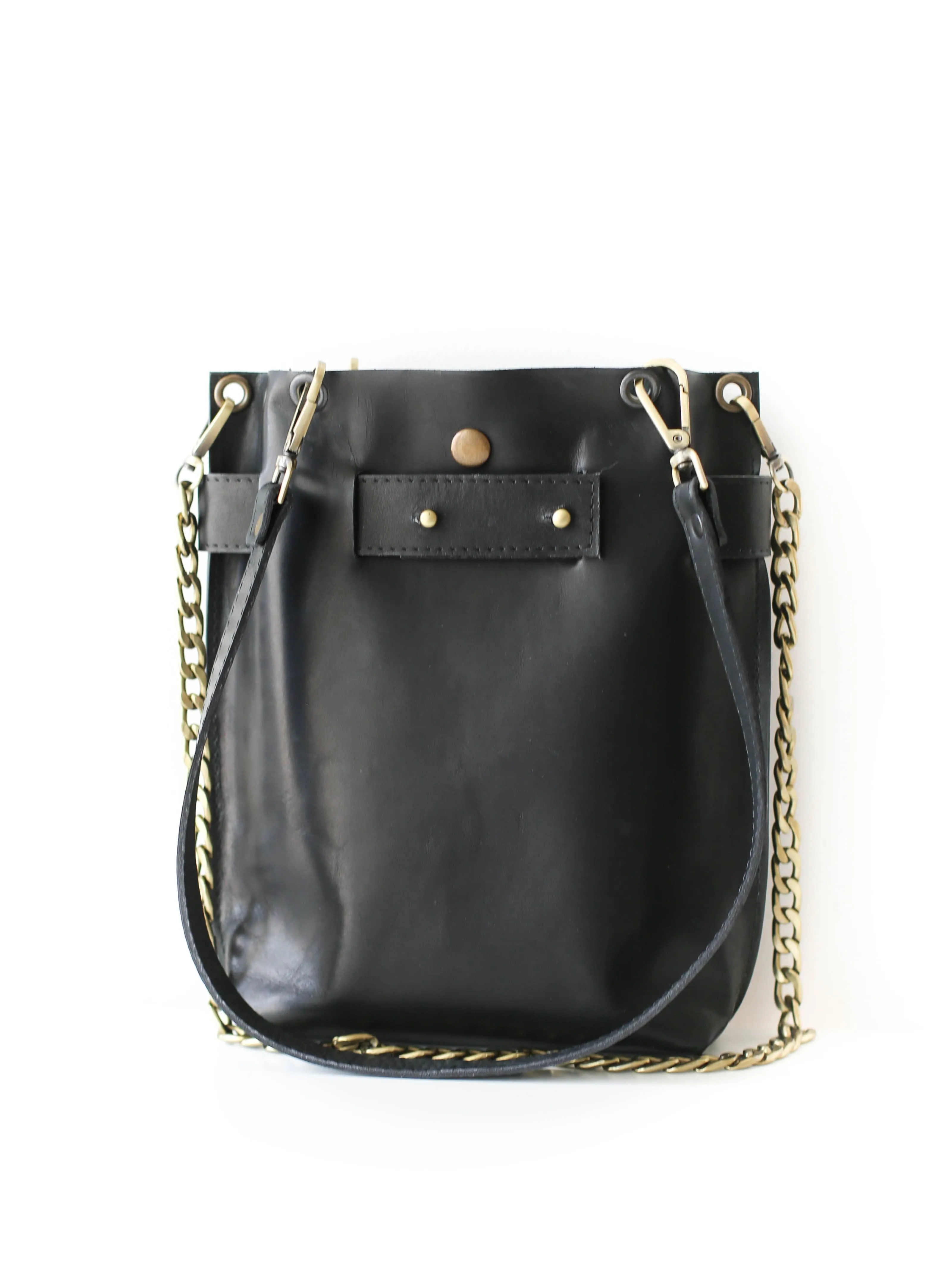 Black Minimal Leather Bag