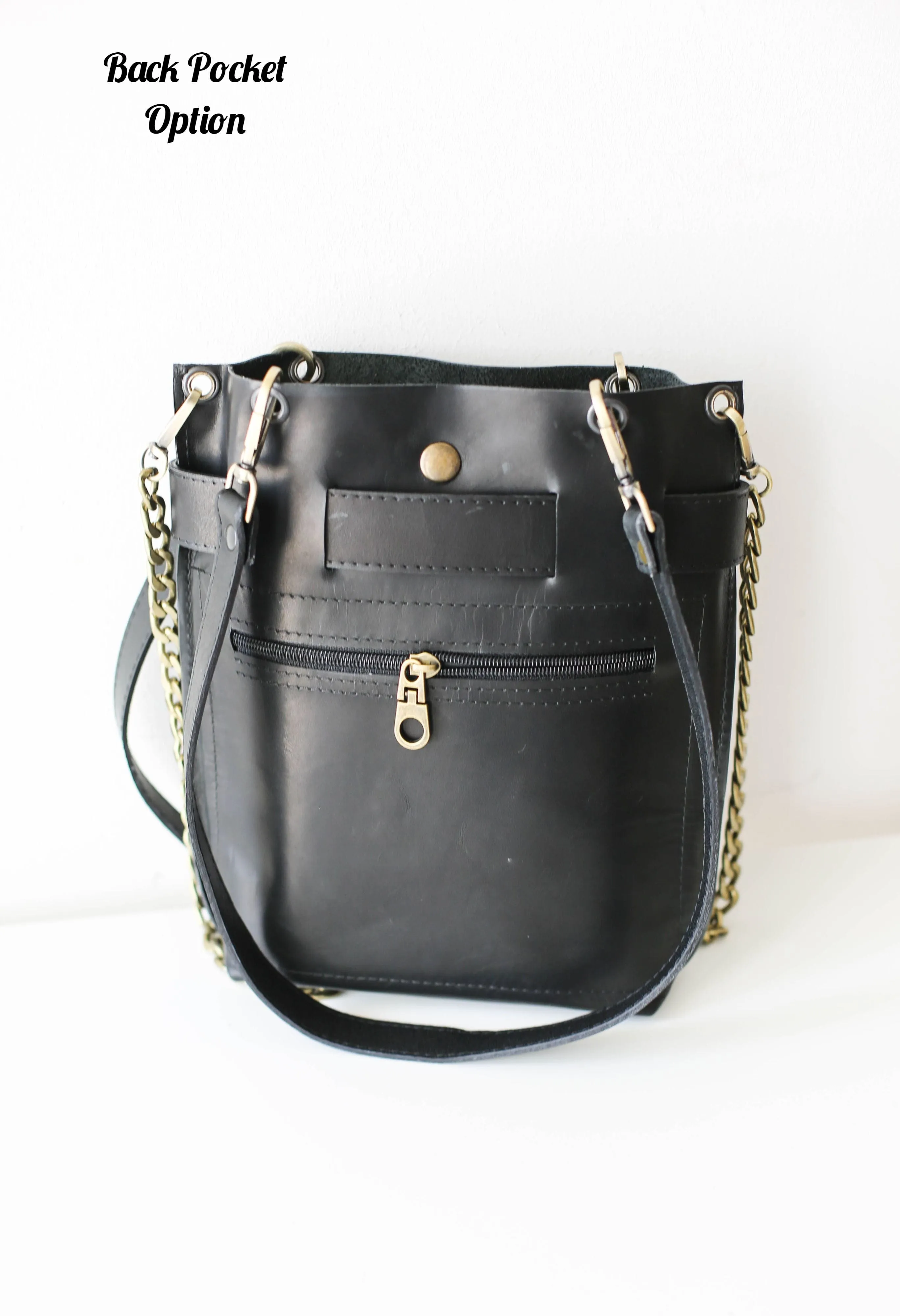 Black Minimal Leather Bag