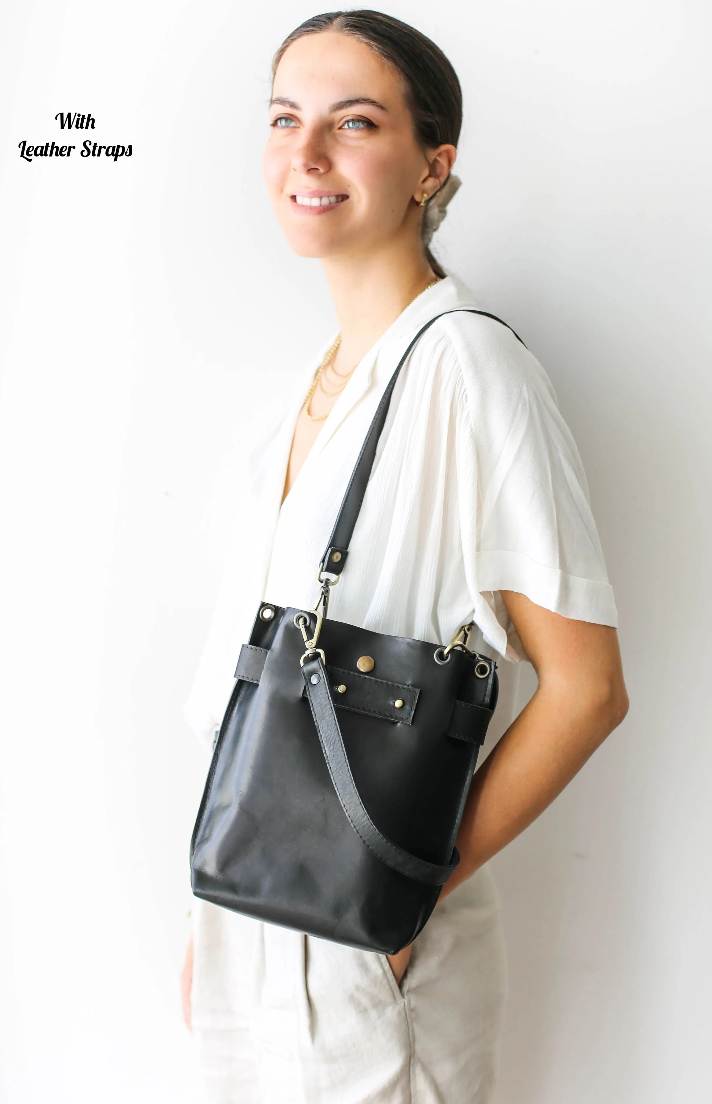 Black Minimal Leather Bag