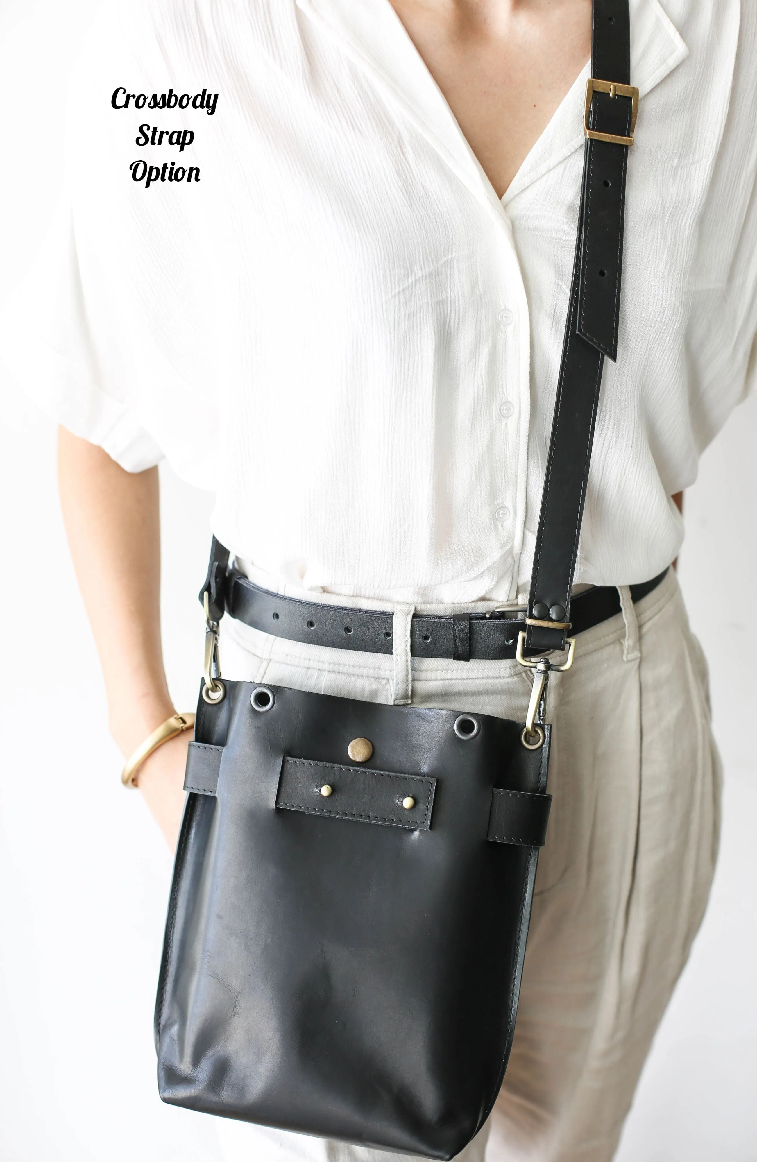 Black Minimal Leather Bag