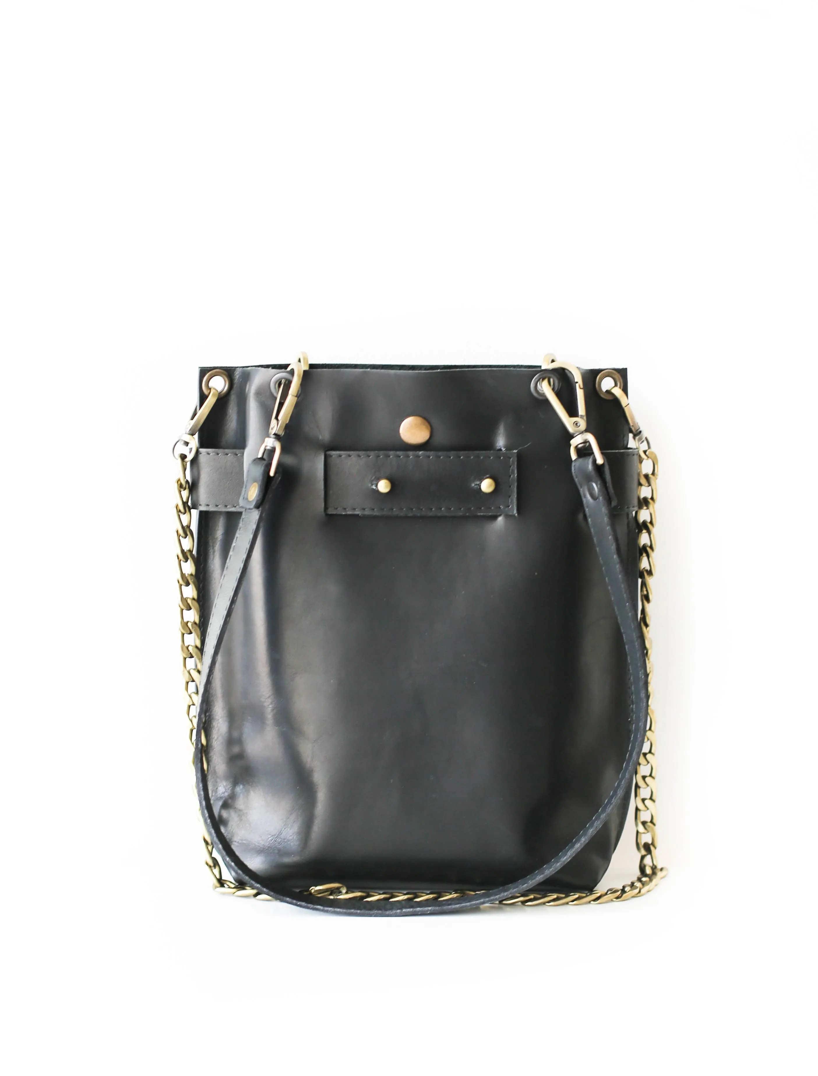 Black Minimal Leather Bag