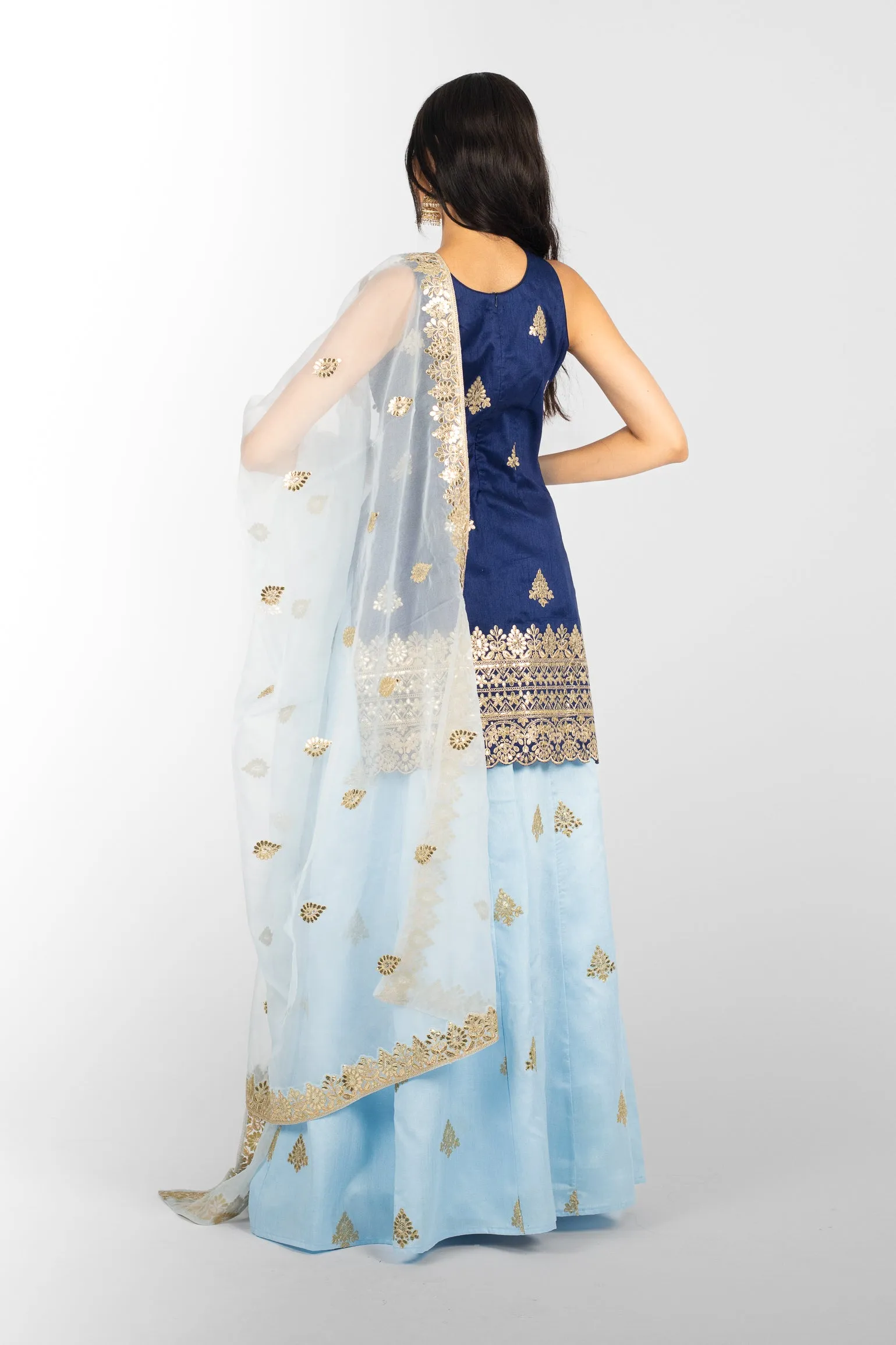 Blue Harmony Mandala Suit and Dupatta