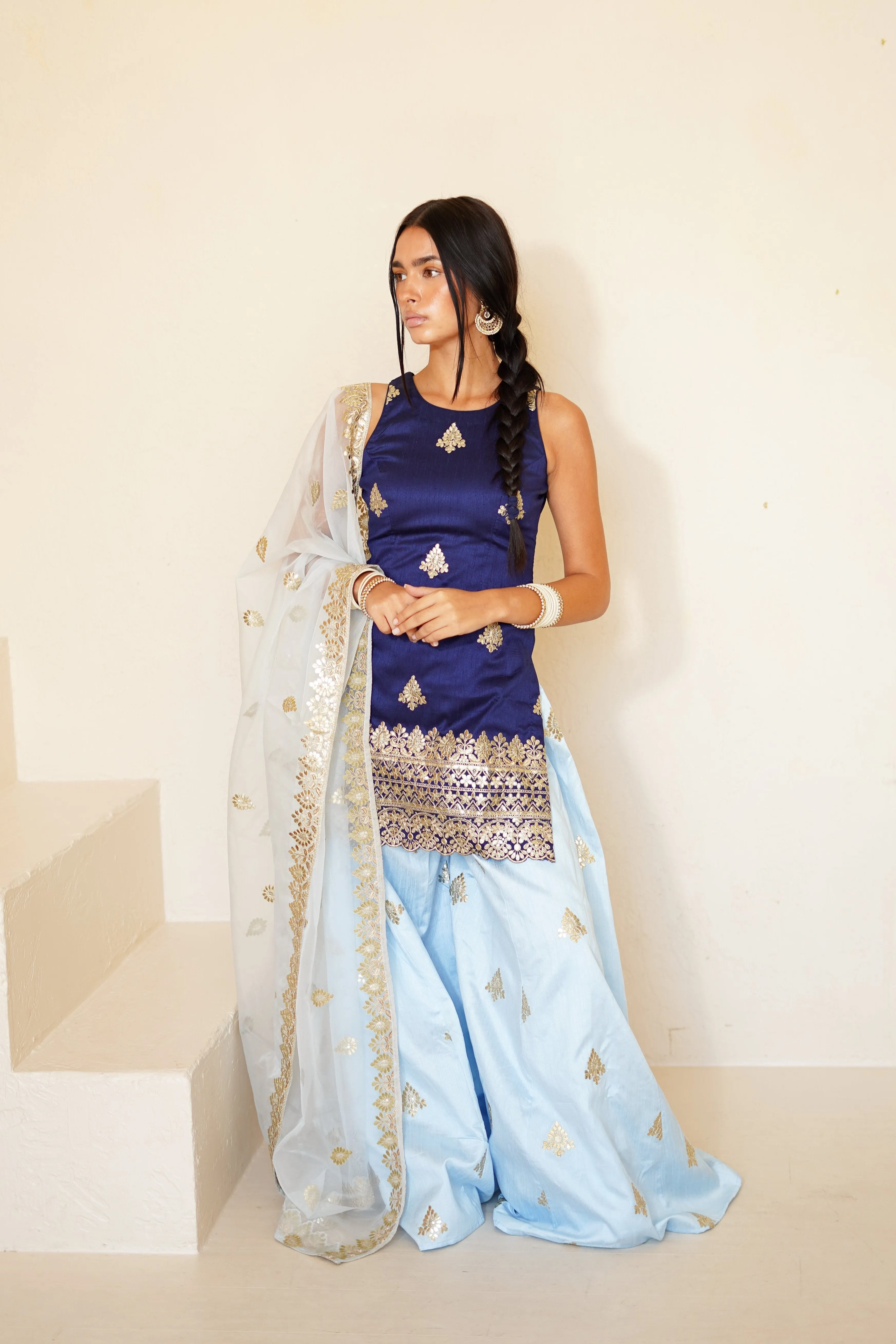 Blue Harmony Mandala Suit and Dupatta