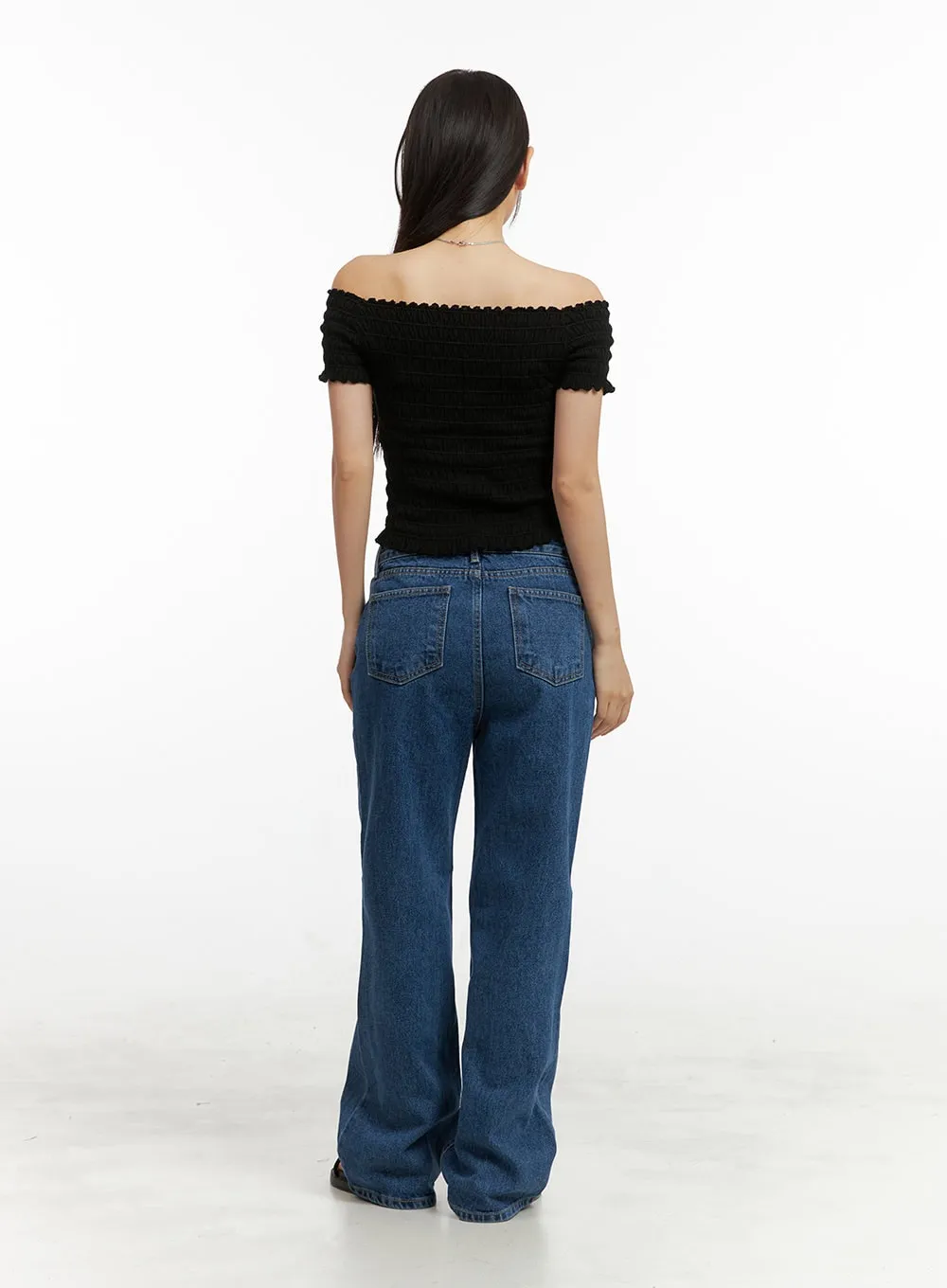 Blue Wide-Leg Jeans OU407