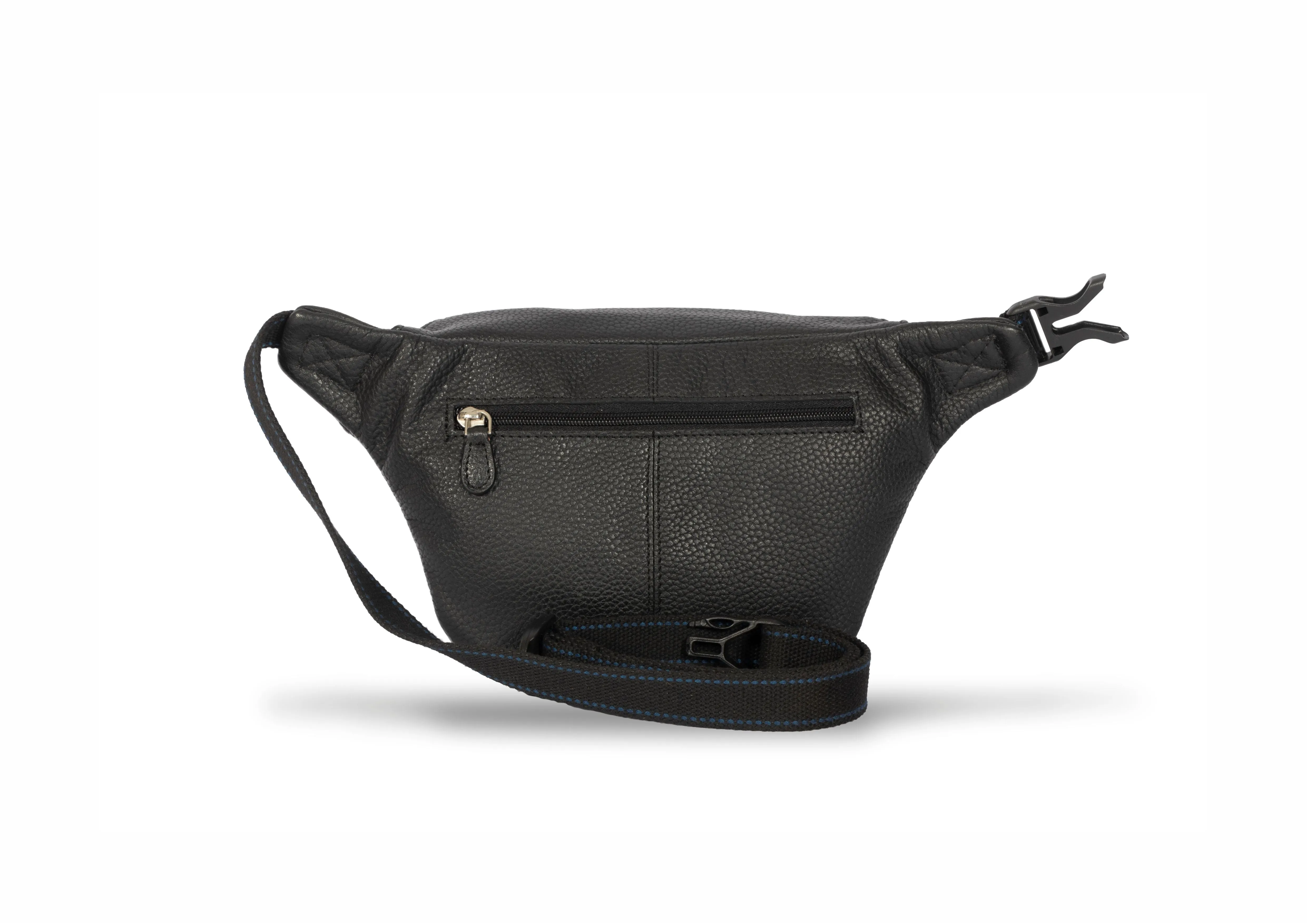 Boston Leather Bumbag - Black