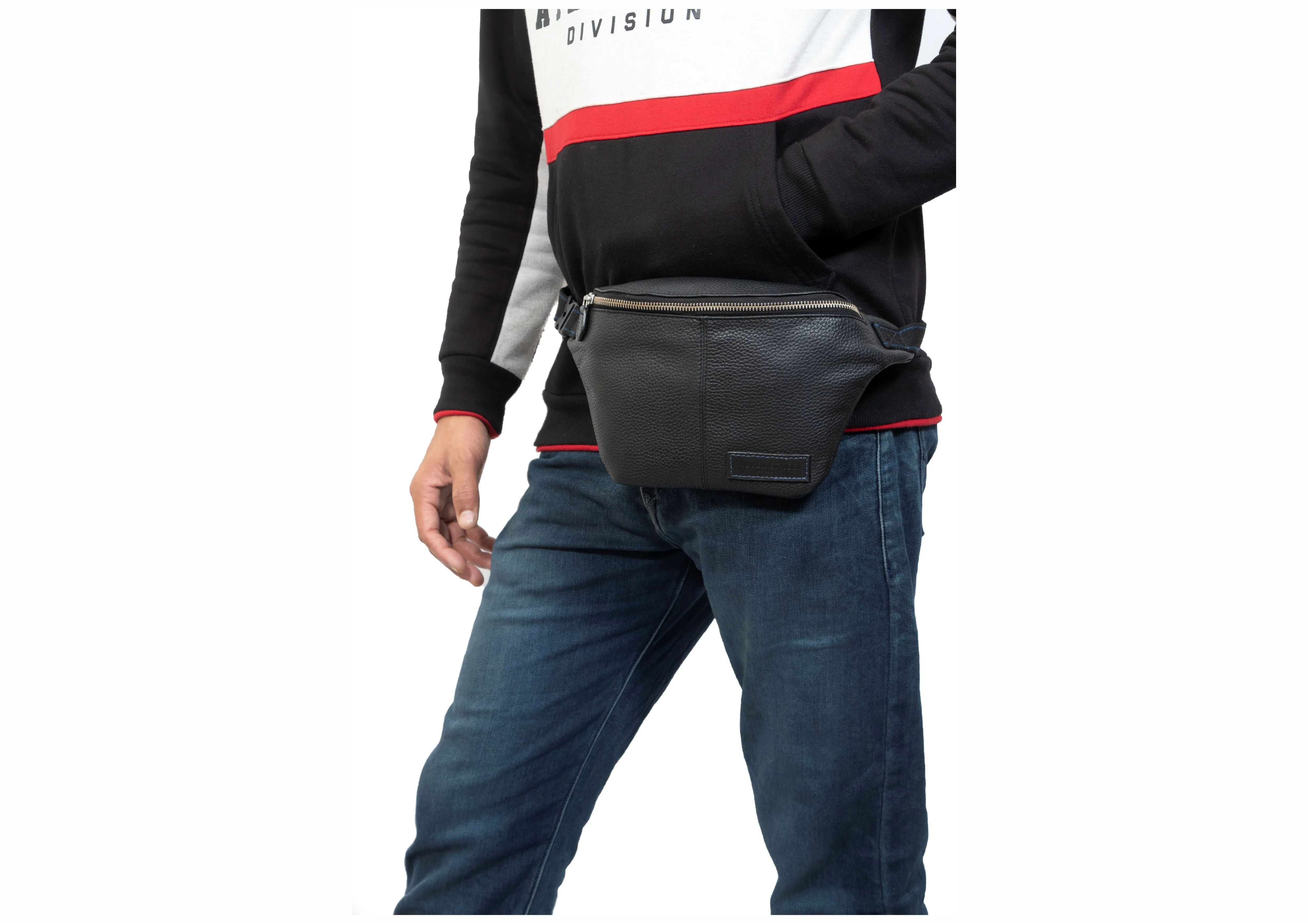 Boston Leather Bumbag - Black