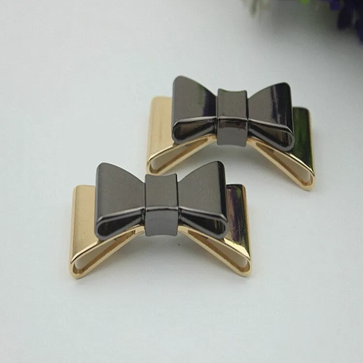 Bow-Knot Purse Label 1/10pcs Bag Hardware Charm Gold Gunmetal Handmade Purse Handbag Making Metal Decoration 50mm 2" Wholesale Supplies