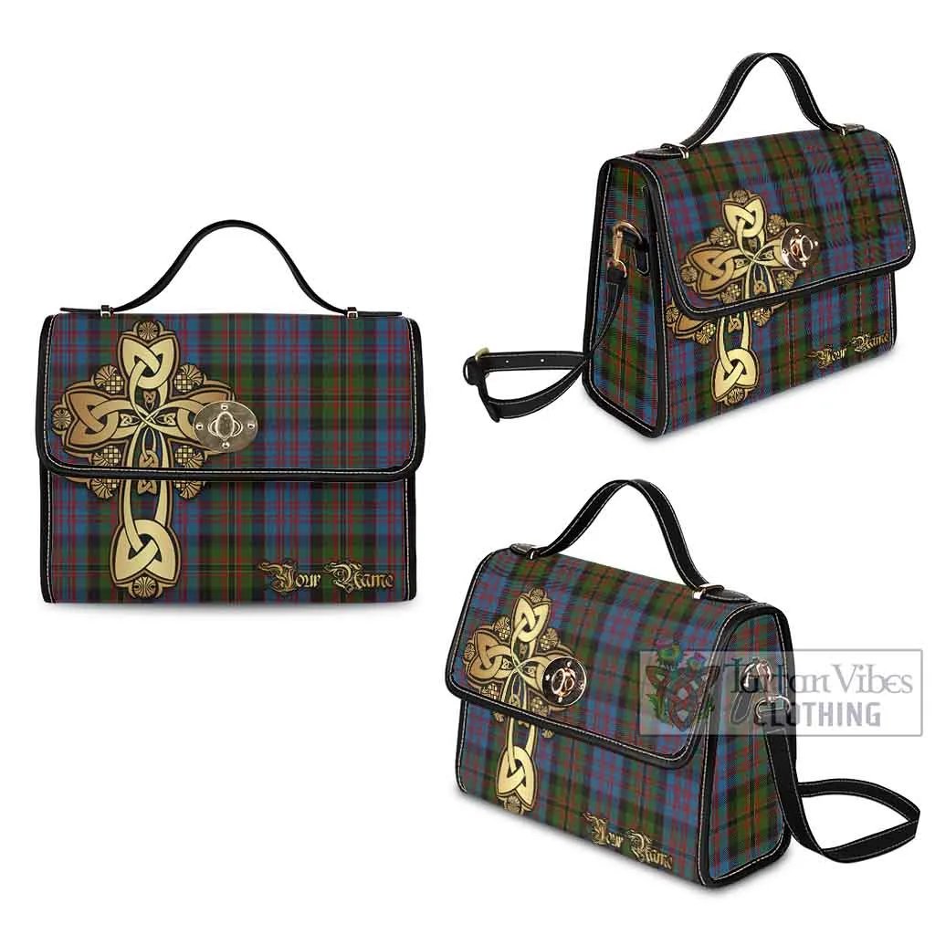 Bowie Tartan Waterproof Canvas Bag Golden Thistle Celtic Cross Style