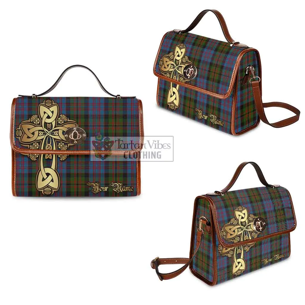 Bowie Tartan Waterproof Canvas Bag Golden Thistle Celtic Cross Style