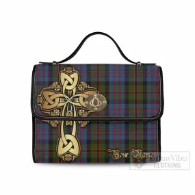 Bowie Tartan Waterproof Canvas Bag Golden Thistle Celtic Cross Style