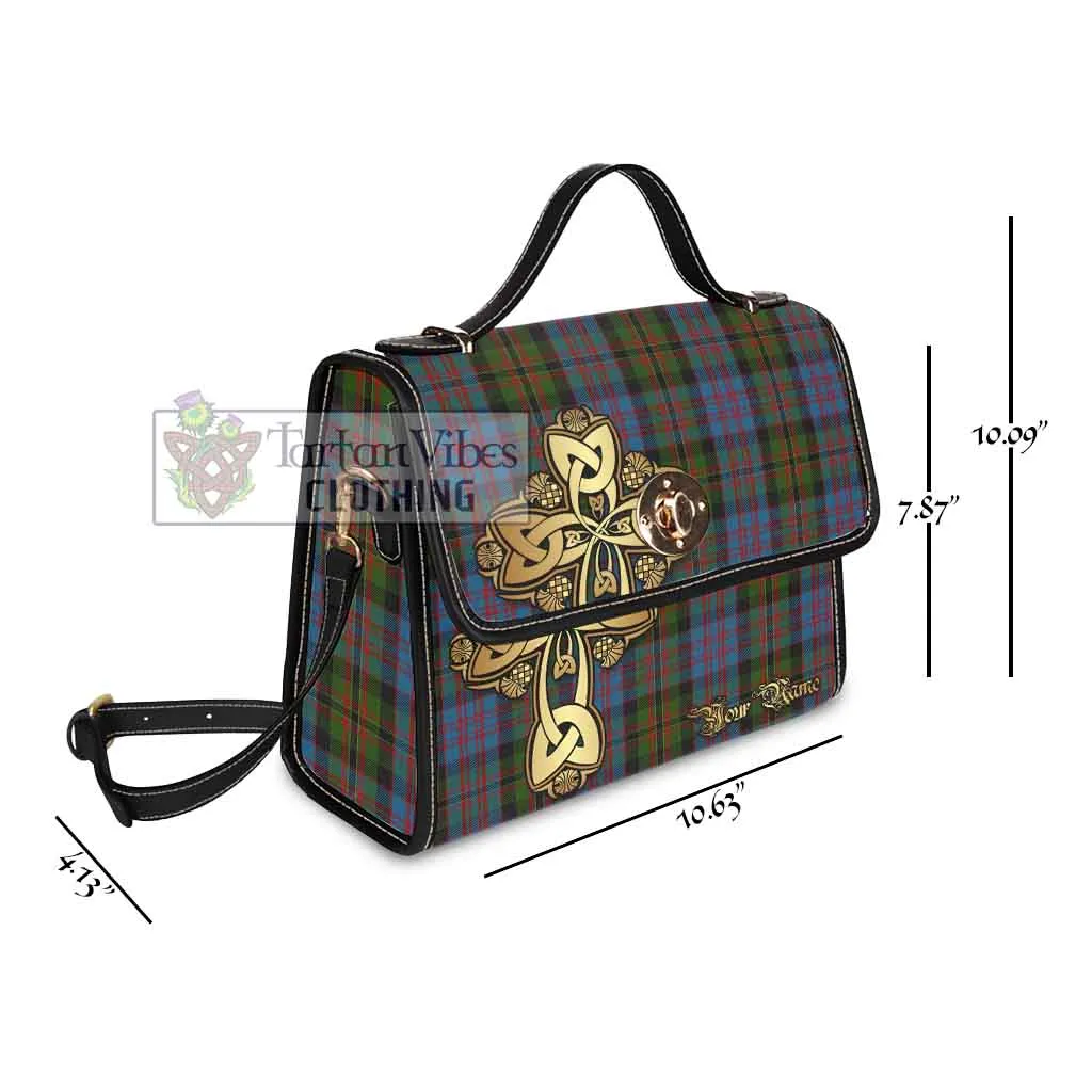 Bowie Tartan Waterproof Canvas Bag Golden Thistle Celtic Cross Style