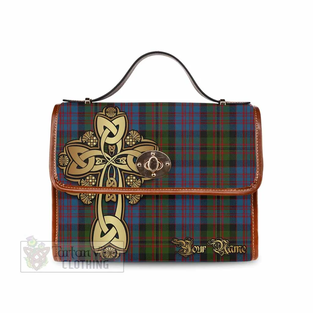 Bowie Tartan Waterproof Canvas Bag Golden Thistle Celtic Cross Style