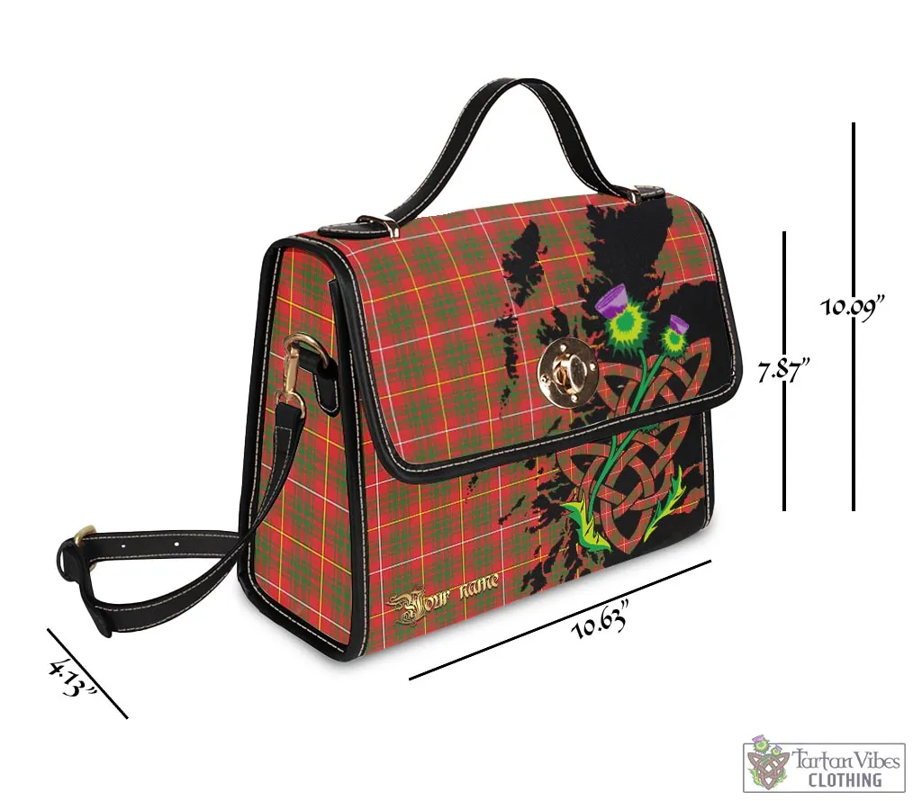 Bruce County Canada Tartan Waterproof Canvas Bag with Scotland Map and Thistle Celtic Accents