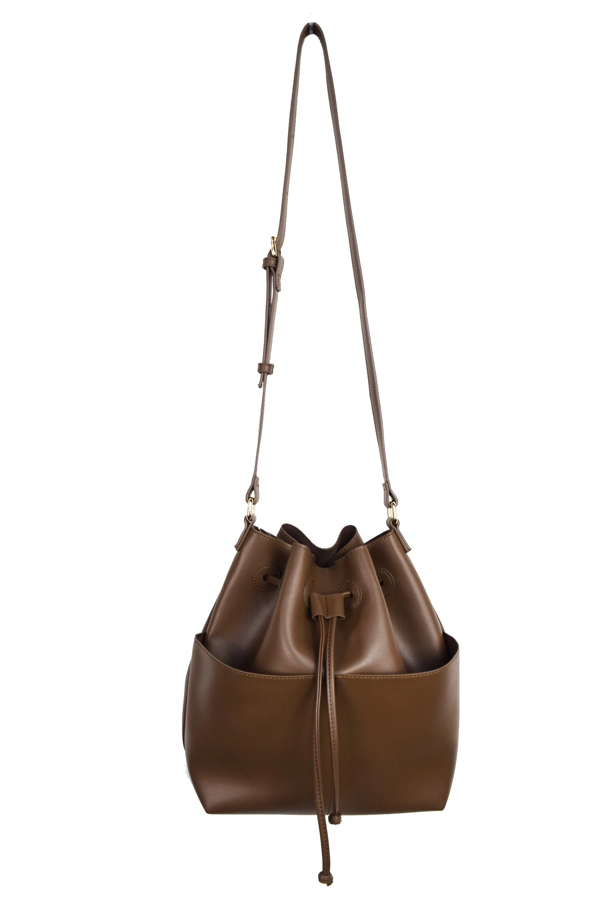 BUCKET BAG W/ FRONT POCKETS