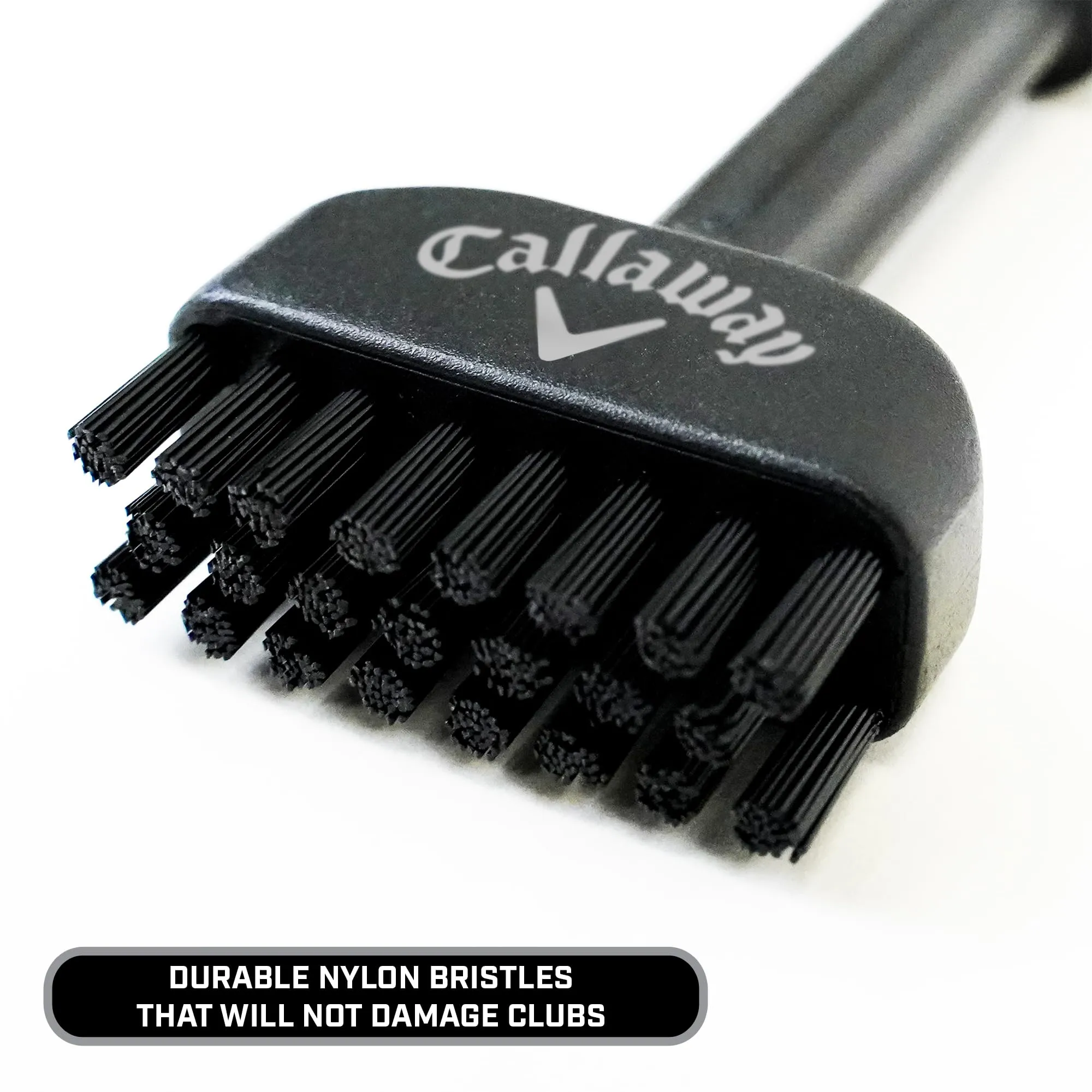 Callaway Golf Mini-Mag Magnetic Club Brush - Compact Golf Club Brush, Groove Cleaner, Golf Bag Accessory, Detachable Magnet, Durable Scrubbing Nylon Bristles