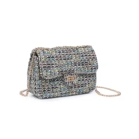 Camille Tweed Crossbody Handbag- Green Multi