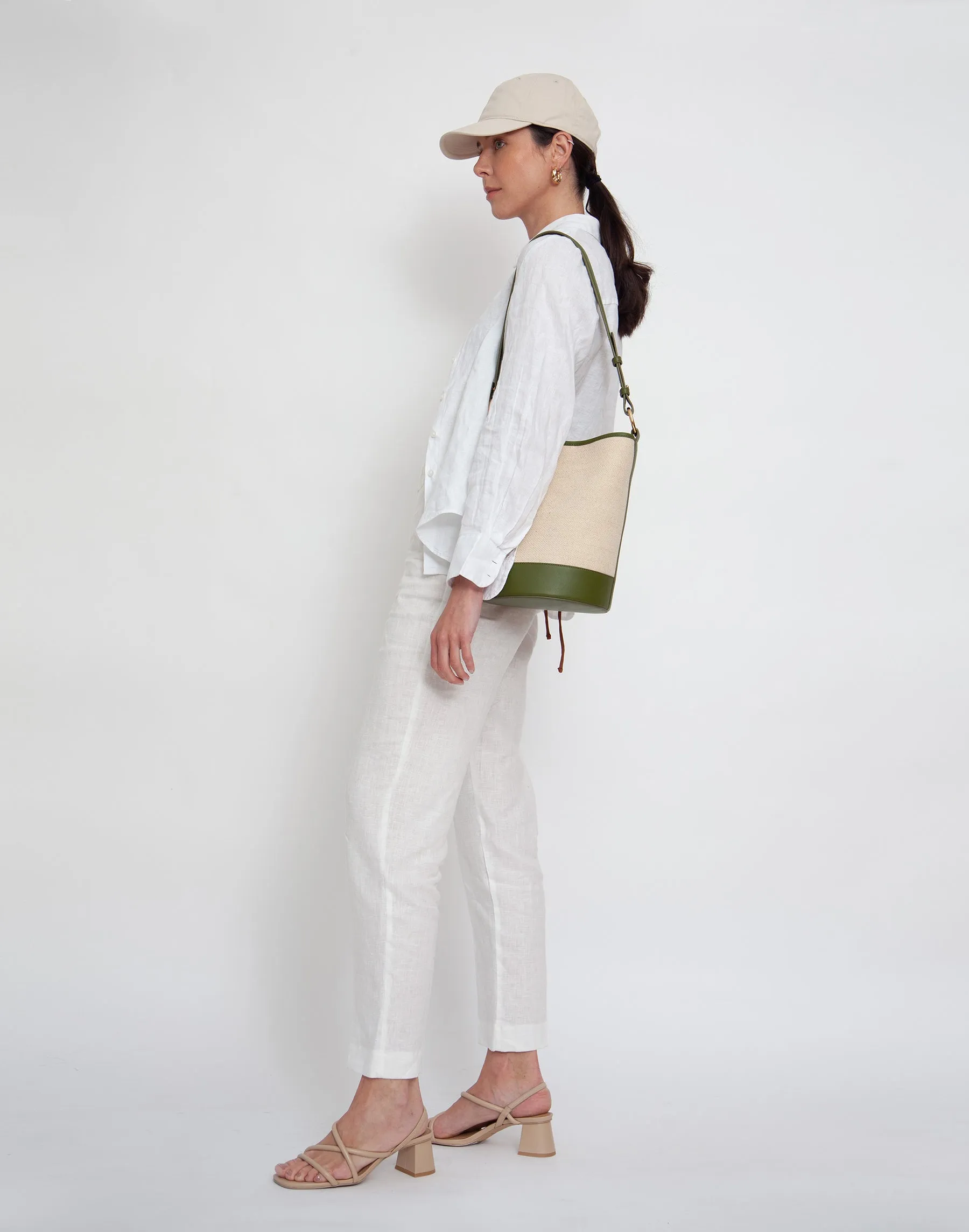 Canvas Convertible Bucket Bag