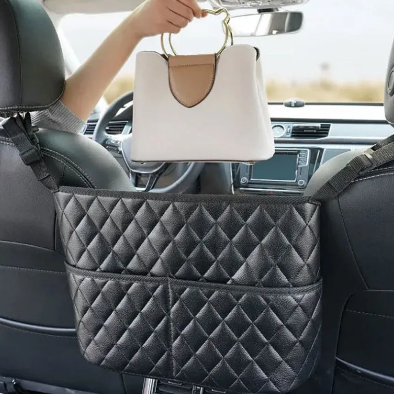 Car seat back storage bag - multi-functional storage